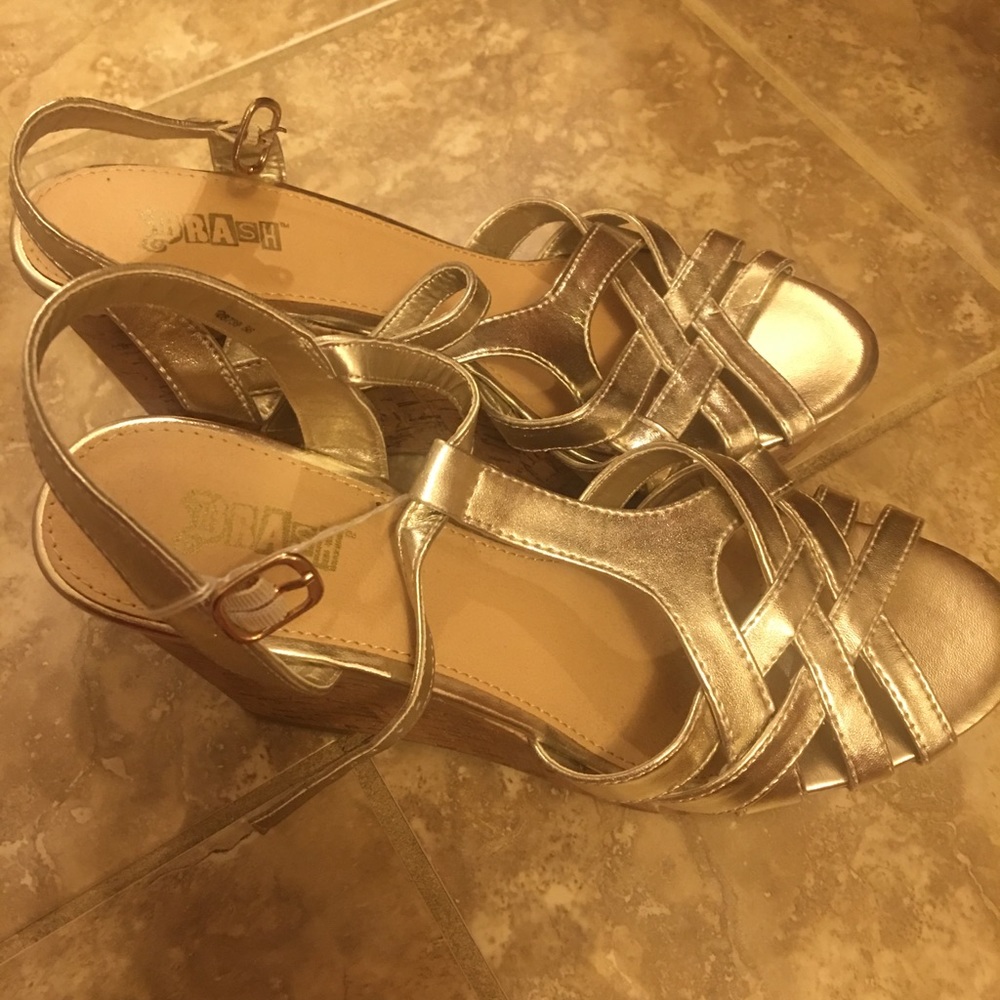 Gold Wedge Sandals